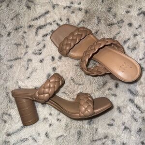 Tan braided strappy Sandal Heels